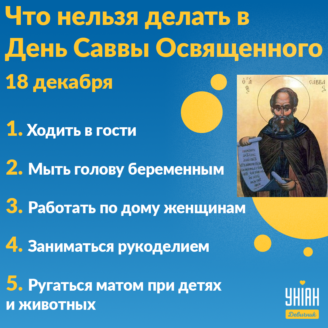 Что нельзя делать 18 декабря / инфографика УНИАН Что нельзя делать 18 декабря / инфографика УНИАН