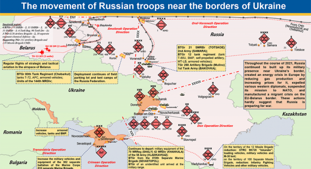 Российские войска на границах Украины: опубликована свежая карта Минобороны— УНИАН