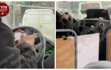 Київського маршрутника помітили за дивним заняттям за кермом: з'явилося відео