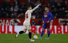 Чемпионат Испании: Барселона не смогла победить Севилью, которая была в меньшинстве (видео)