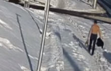 Полуголые мужчины прогулялись в 10-градусный мороз и прославились в сети (видео)