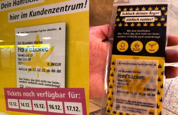 Їстівні та заспокійливі: у транспорті Берліна продають квитки з коноплею