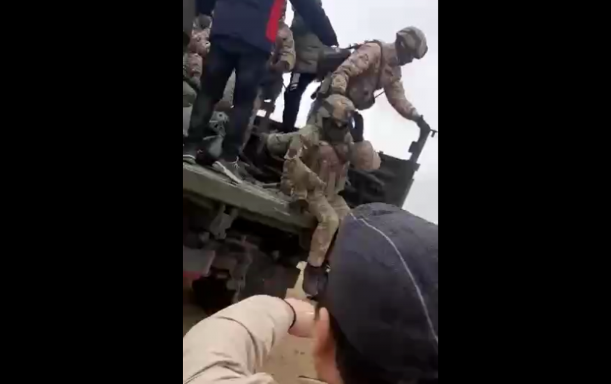 A truck with the military was seized in Kazakhstan / screenshot