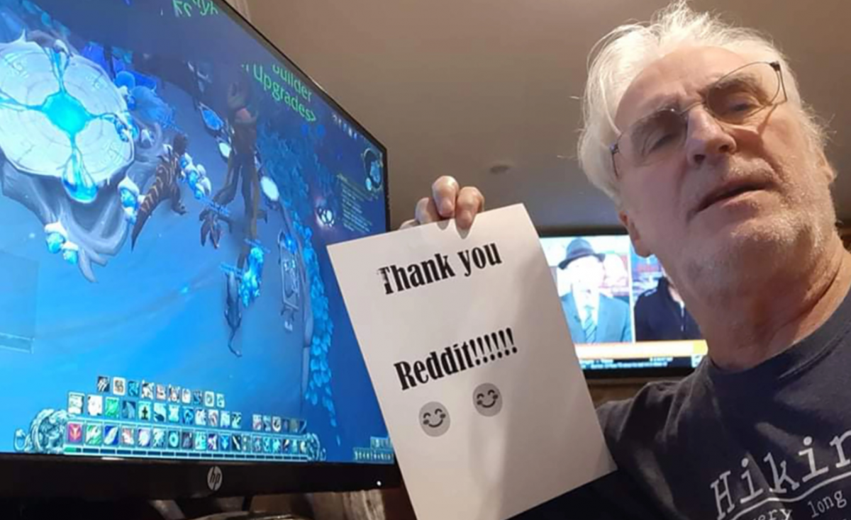 70-річний гравець дякує Reddit / фото Reddit