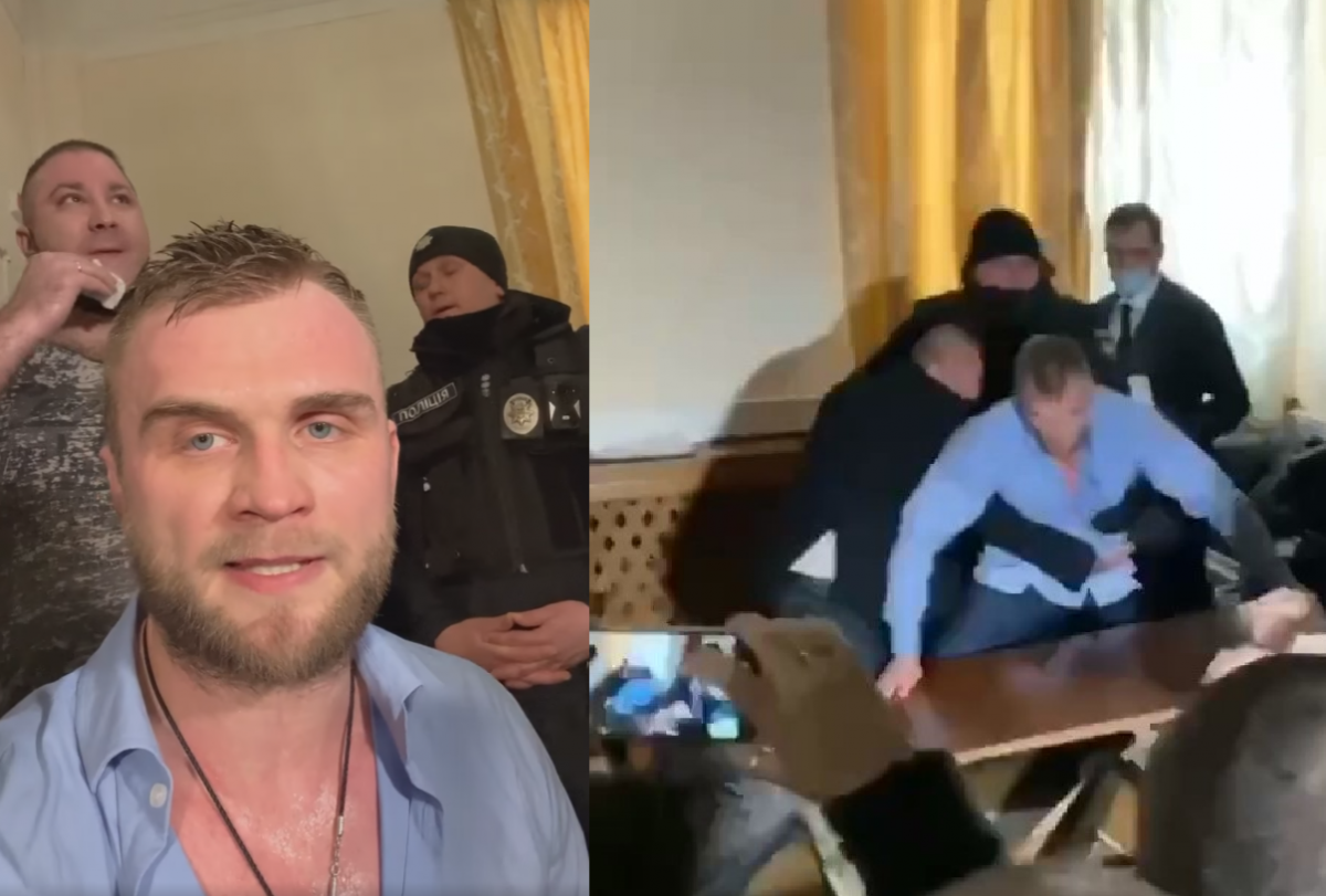 Артем Дмитрук влаштував бійку в міськраді Одеси / скріншот відео