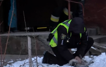 Делали массаж сердца: во Львове полицейские спасли из пожара кошку (видео)