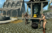 Игрок в Skyrim прокачал до максимума навык воровства и украл одежду у всех жителей города