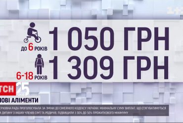 В Украине увеличили алименты с 30 до 50 процентов прожиточного минимума