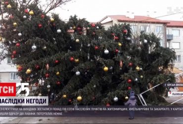 В шести западных областях сильный ветер оборвал электропровода