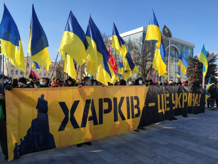 Харків'яни вийшли на "Марш Єдності" / фото Telegram/ Костянтин Немічев