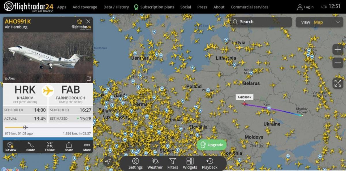 скриншот Flightradar24 скриншот Flightradar24