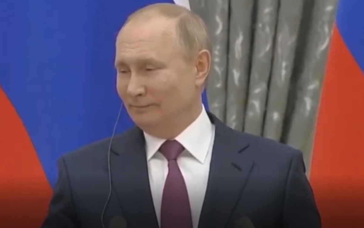 Путіна слова Шольца розвеселили / скріншот відео Путіна слова Шольца розвеселили / скріншот відео