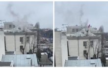 Над зданием российского посольства в Киеве заметили дым (видео)