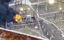 У Щасті на Луганщині внаслідок обстрілу окупантами ТЕС зайнявся трансформатор (відео)
