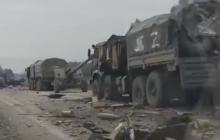 ВСУ разбомбили колонну российской военной техники, которая неслась из оккупированного Крыма (видео)