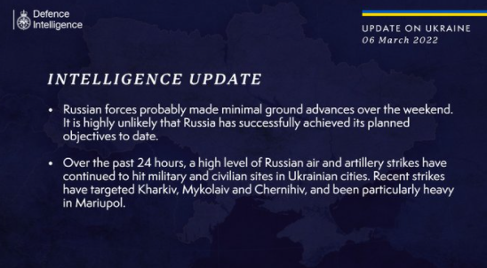 То, что Россия достигла в Украине запланированных целей, маловероятно, считают в разведке Британии / twitter.com/DefenceHQ