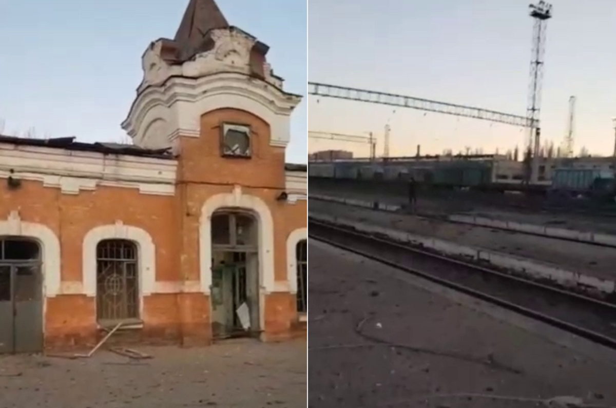 Российские ракеты прилетели в район железнодорожного вокзала Запорожья II / скриншот Российские ракеты прилетели в район железнодорожного вокзала Запорожья II / скриншот