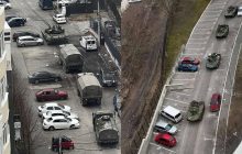 В Ирпене заметили колонну российской военной техники (фото)