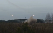 Воины 128 бригады из "Градов" уничтожили колонну врага во время попытки проложить понтонную переправу