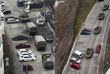 В Ирпене заметили колонну российской военной техники (фото)