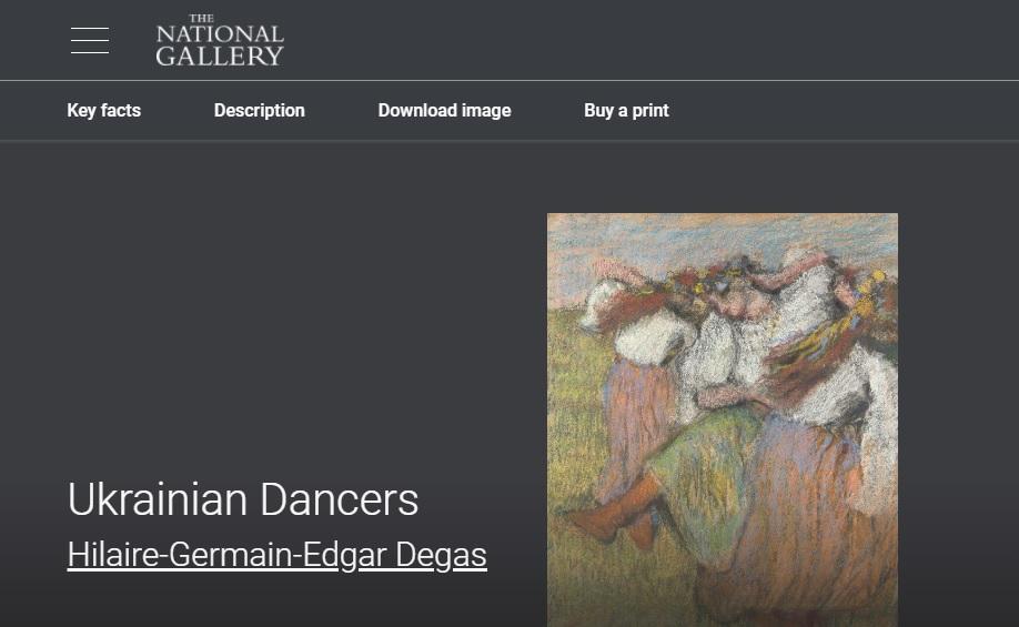 Картина Эдгара Дега "Украинские танцовщицы" / фото The National Gallery, London Картина Эдгара Дега "Украинские танцовщицы" / фото The National Gallery, London
