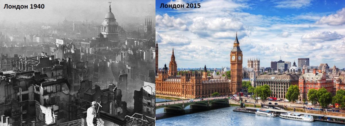 Лондон в 1940 и 2015 годах / фото УНИАН (wikipedia.org / ua.depositphotos.com)