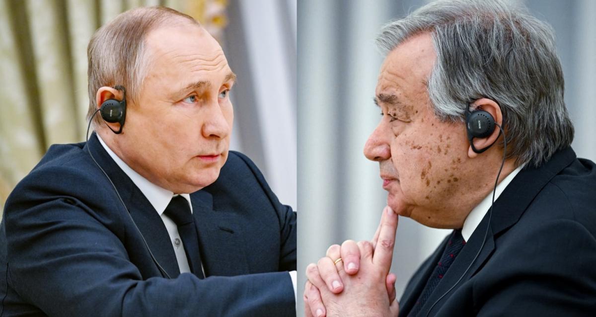 Путін погодився на залучення ООН і МКЧХ до евакуації з "Азовсталі" / фото прес-служба Кремля Путін погодився на залучення ООН і МКЧХ до евакуації з "Азовсталі" / фото прес-служба Кремля