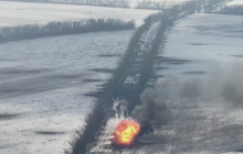 В Донецкой области бойцы 54-й ОМБр ВСУ полностью уничтожили колонну российской бронетехники (видео)