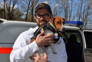 Птушкин сфотографировался с самым известным псом Украины Патроном