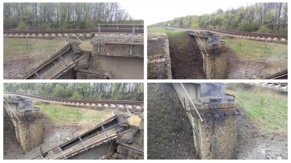 A railway bridge collapsed in the Kursk region / photo t.me/gubernator_46