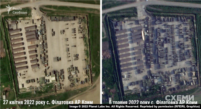 Россияне стянули технику на север Крыма / фото Россияне стянули технику на север Крыма / фото