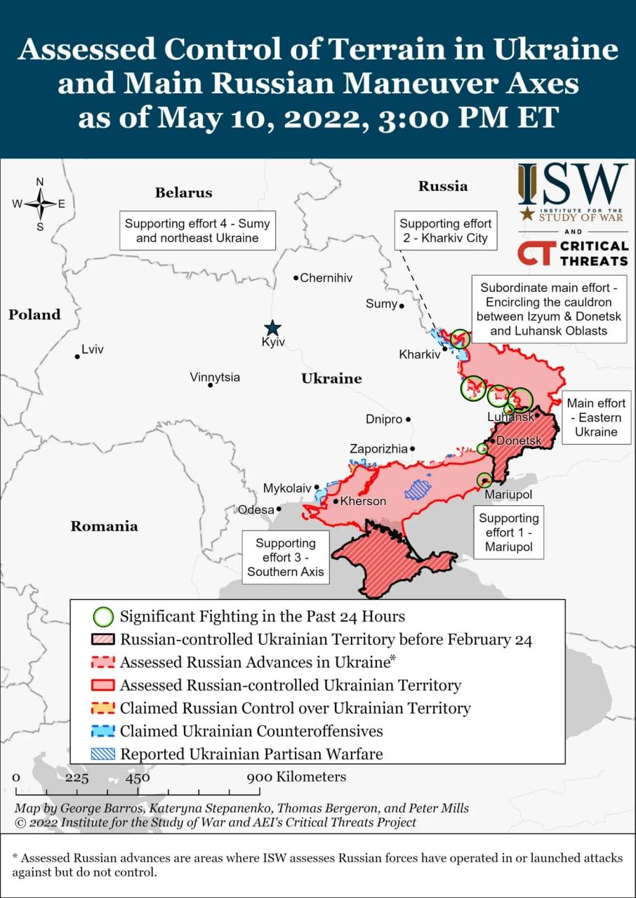 Карта бойових дій в Україні / фото ISW