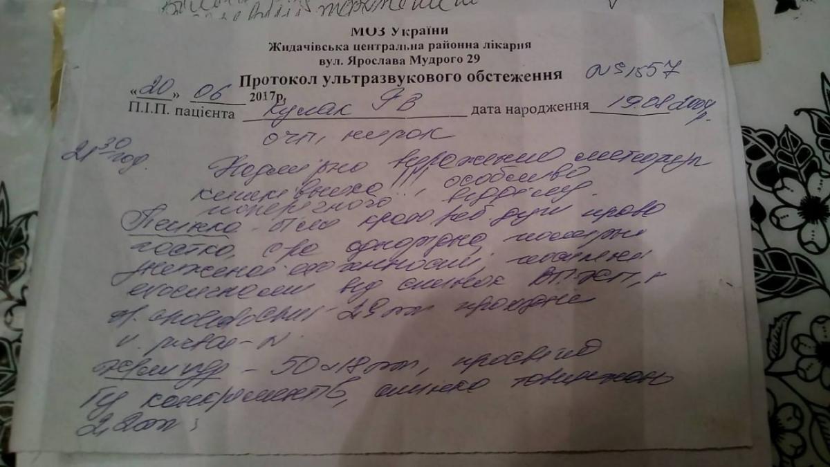 Висновки УЗД / скриншот Висновки УЗД / скриншот