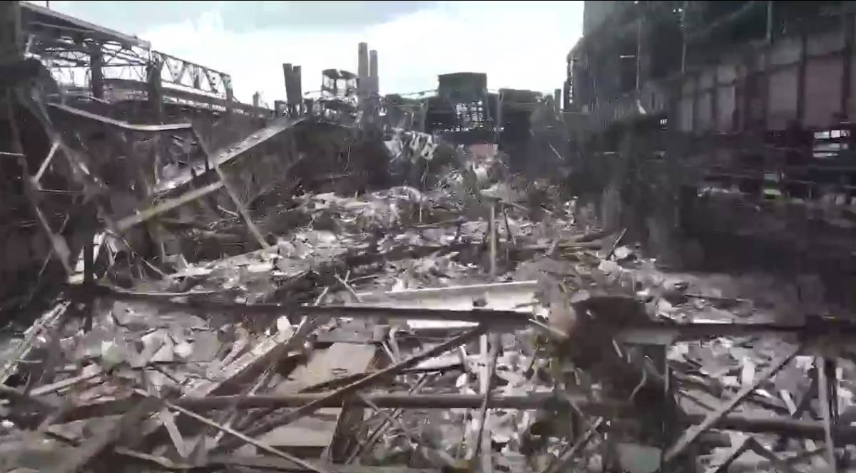 Так выглядят руины "Азовстали" / скриншот видео