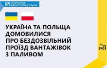 Украина и Польша договорились о безразрешительном проезде грузовиков с топливом