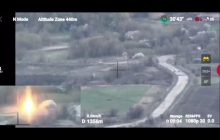 Дрон-камікадзе зіпсував застілля окупантів: знищено танк і два екіпажі (відео)