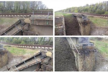 У Путіна визнали диверсією обвал залізничного моста у Курській області (фото, відео)
