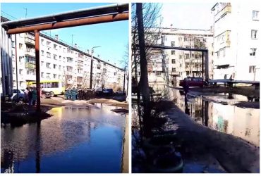 Среди вони и нечистот: в РФ для ветеранов устроили концерт на затопленной улице (видео)