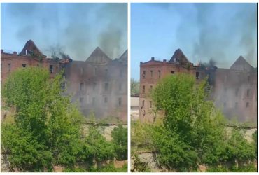 На Донеччині внаслідок обстрілів згорів паровий млин, що пережив дві світові війни (відео)