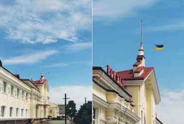 Над вокзалом окупованого Херсона замайорів український прапор (відео)