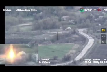 Дрон-камікадзе зіпсував застілля окупантів: знищено танк і два екіпажі (відео)