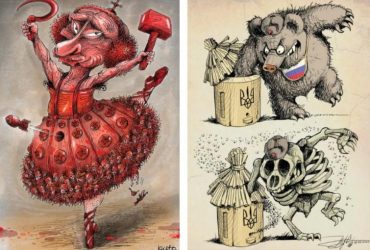 Французский журнал опубликовал карикатуры на Путина и его войска