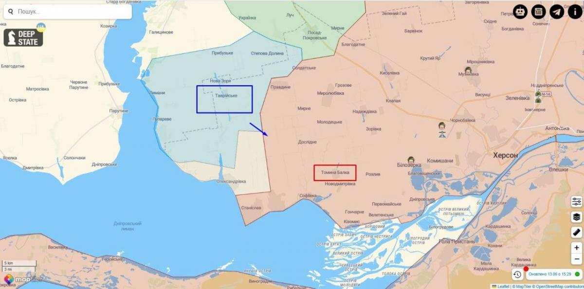 Бої тривають між Таврійським та Томиною Балкою Бої тривають між Таврійським та Томиною Балкою