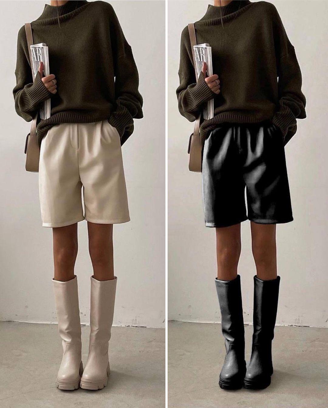 Кожаные удлинённые бермуды / Фото - instagram.com Кожаные удлинённые бермуды / Фото - instagram.com
