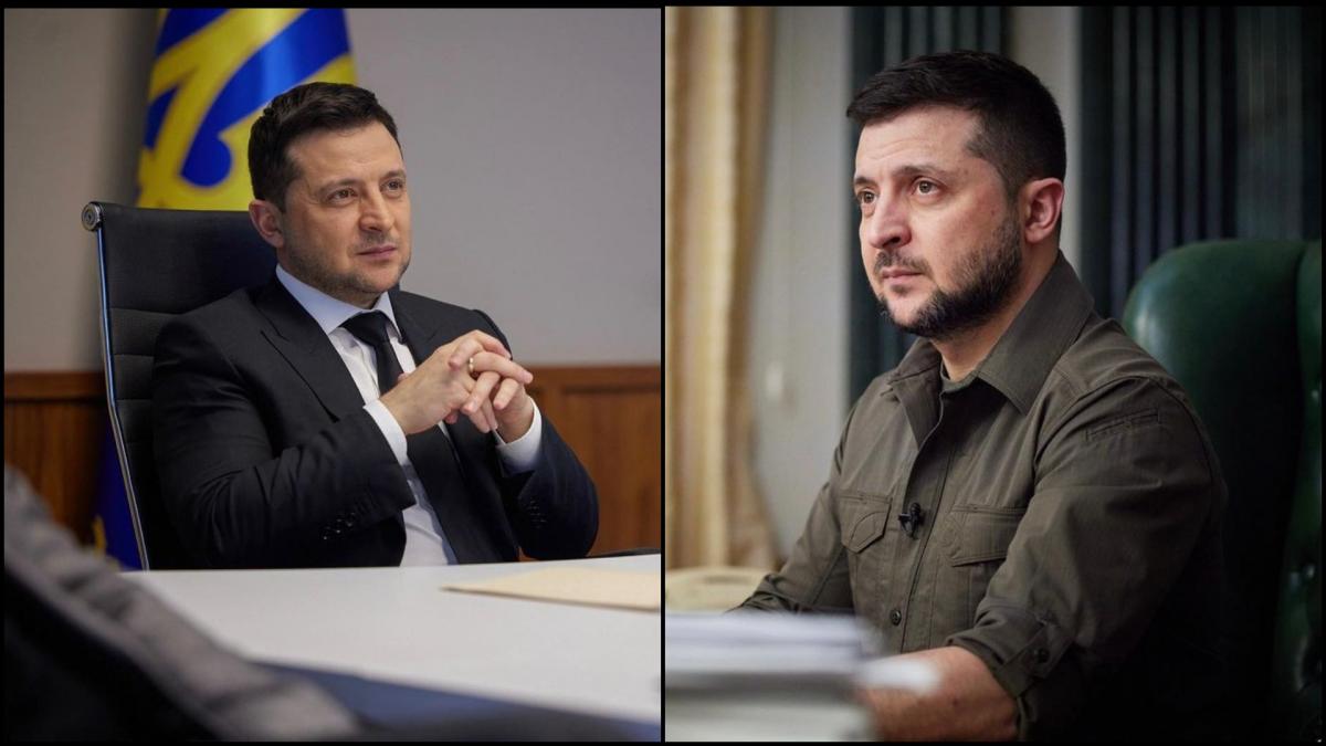 Після початку повномасштабної війни РФ проти України Зеленський змінив діловий костюм на зручний одяг / колаж УНІАН Після початку повномасштабної війни РФ проти України Зеленський змінив діловий костюм на зручний одяг / колаж УНІАН
