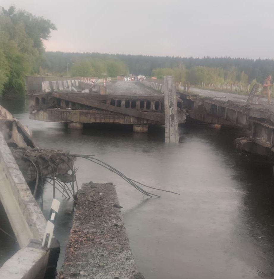 Молния разрушила мост \ фото Фейсбук Владимир Подкурганный