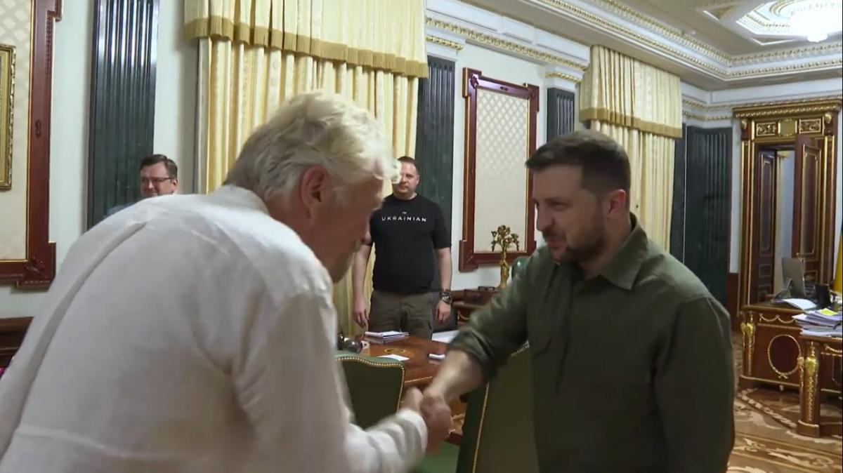 Зеленський зустрівся з Бренсоном / скриншот Зеленський зустрівся з Бренсоном / скриншот