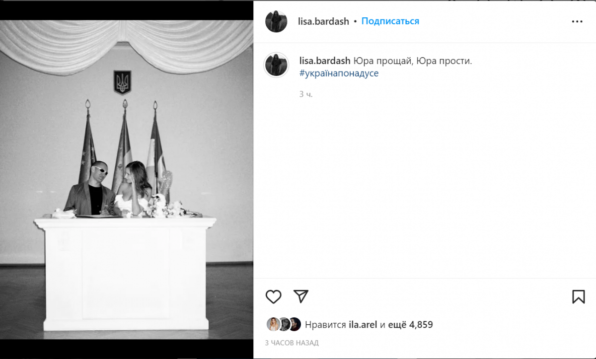 Скриншот публикации Лизы Скриншот публикации Лизы