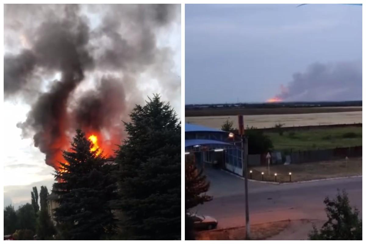 Началсся пожар в Донецке, "прилеты" были и в Шахтерске / скриншоты с видео