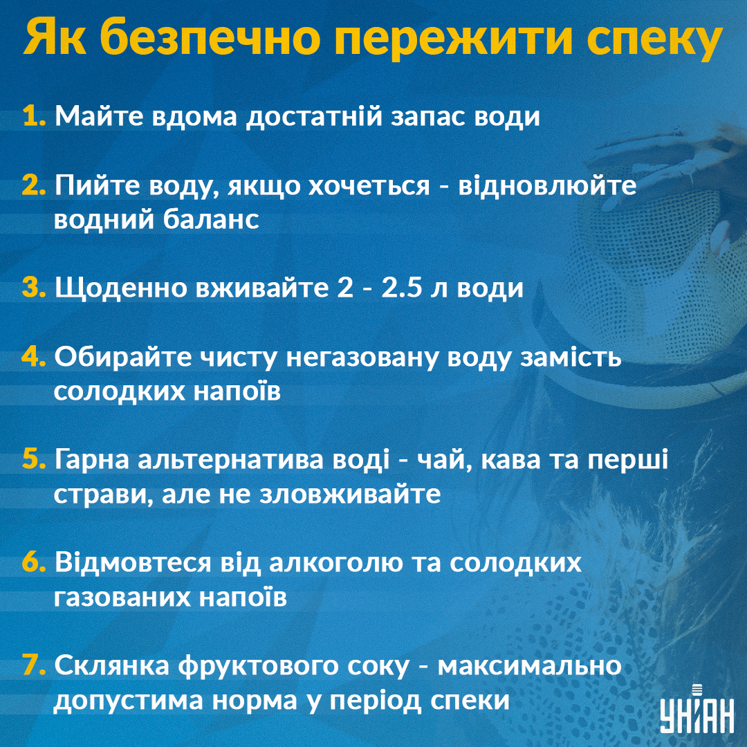 Що можна і не можна робити в спеку / Інфографіка УНІАН Що можна і не можна робити в спеку / Інфографіка УНІАН